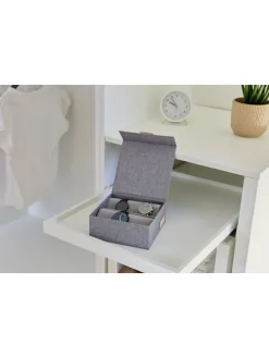 Uhrenbox ''Premium'' in Grau - (B)16,5 x (H)7 x (T)16,5 cm