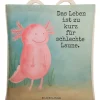 Umhängetasche Axolotl Glücklich Design mit Spruch in Weiß