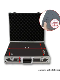 Universal Transportkoffer Schutzkoffer mit Schaumstoff in schwarz