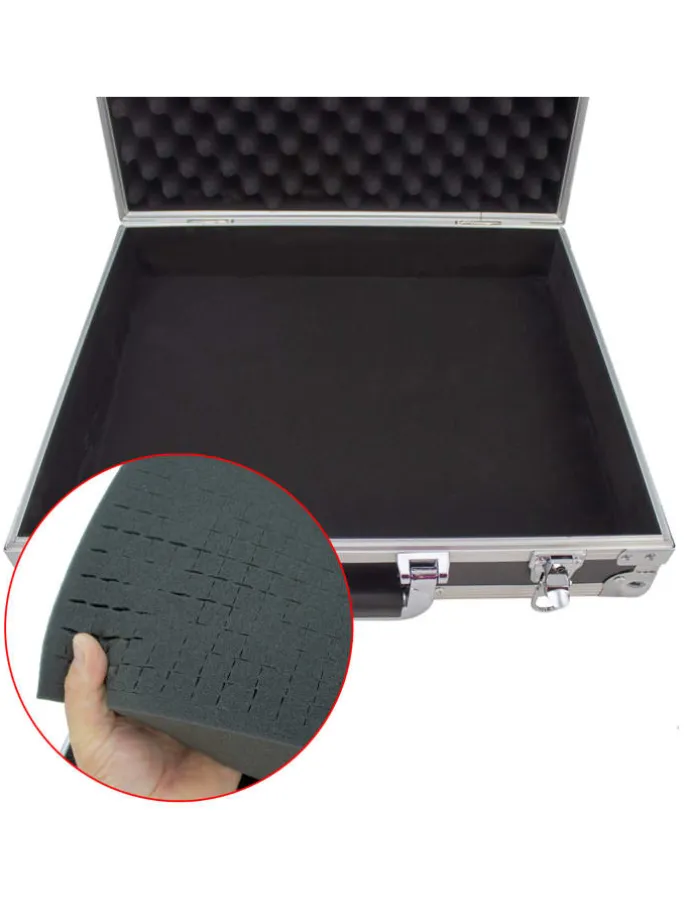 Universal Transportkoffer Schutzkoffer mit Schaumstoff in schwarz