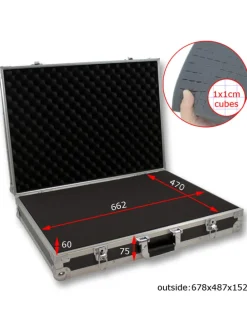 Universal Transportkoffer Schutzkoffer mit Schaumstoff in schwarz