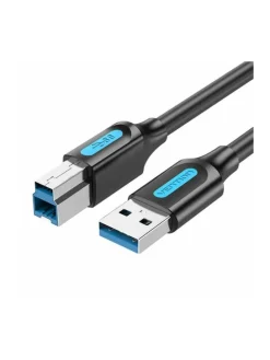 USB 3.0 A auf B Druckkabel - Adapter-Kabel 2A 1m PVC Schwarz