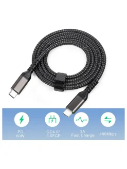 USB-C-Kabel in Schwarz - (L)1 m