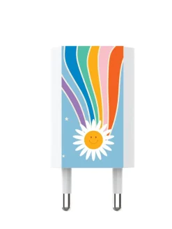 USB-Netzadapter in Weiß/ Bunt