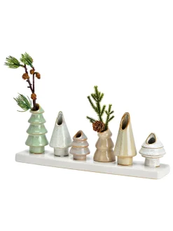 Vase in Beige/ Grün - (B)30 x (H)11 x (T)6 cm