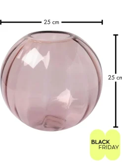 Vase "Kwabene" in Rosa - (H)25 x Ø 25 cm