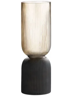 Vase "Maron" in Braun/ Schwarz - (H)31,5 x Ø 10 cm