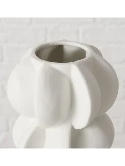 Vase ''Meritt'' in Weiß - (H)25,5 x Ø 11,5 cm