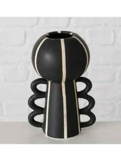 Vase ''Nanuka'' in Schwarz/ Weiß - (H)14,5 cm