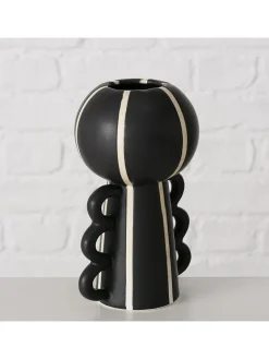 Vase ''Nanuka'' in Schwarz/ Weiß - (H)14,5 cm