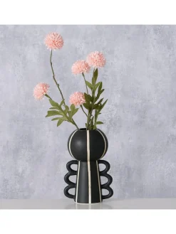 Vase ''Nanuka'' in Schwarz/ Weiß - (H)14,5 cm