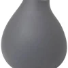 Vase "Nona" in Grau - (B)15 x (H)17 x (T)15 cm