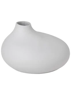 Vase "Nona" in Hellgrau - (B)17 x (H)13 x (T)18 cm