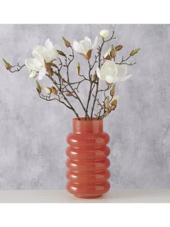 Vase ''Ribbo'' in Dunkelrosa - (H)26 x Ø 15 cm