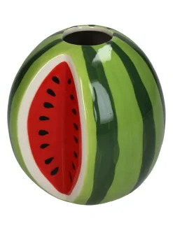Vase ''Watermelon'' in Grün/ Rot - (B)11,4 x (H)10,7 x (T)12,1 cm