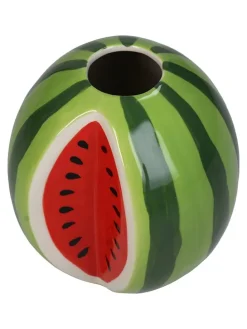 Vase ''Watermelon'' in Grün/ Rot - (B)11,4 x (H)10,7 x (T)12,1 cm