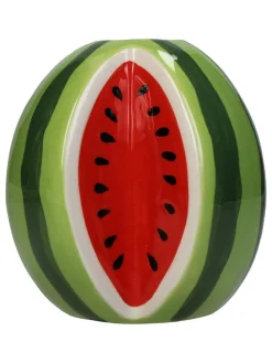Vase ''Watermelon'' in Grün/ Rot - (B)11,4 x (H)10,7 x (T)12,1 cm