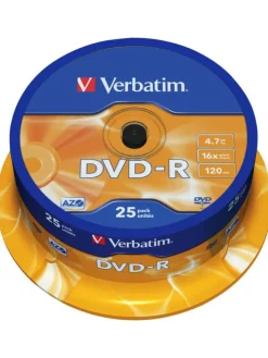 Verbatim DVD-R 4.7GB/120Min/16x Cakebox (25 Disc) in Orange