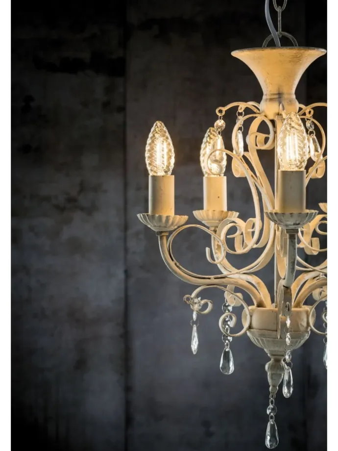 Vintage Edition Standard 230V LED Kerze gedrehtes Glas F