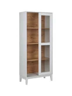 Vitrine RUMSON in Weiß - (W) 80 x (H) 183 x (L) 40 cm