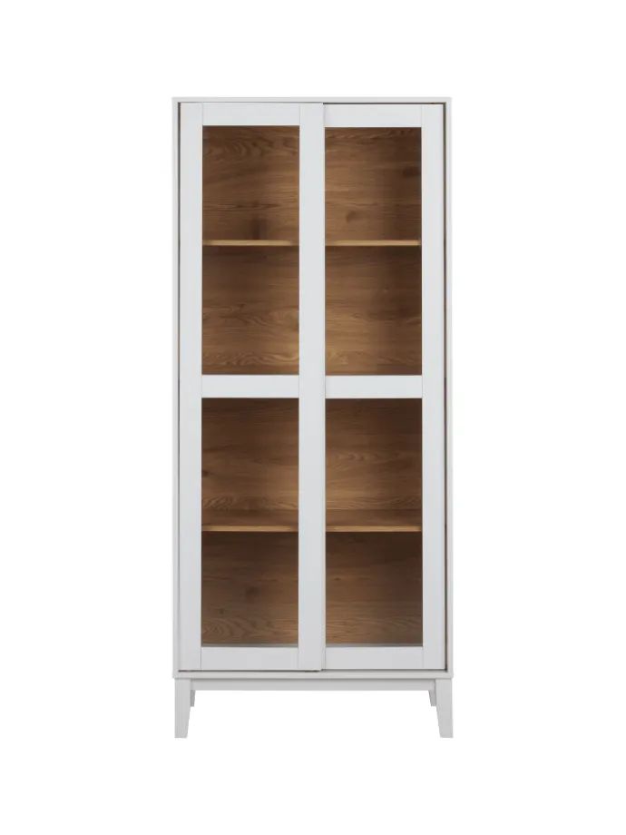Vitrine RUMSON in Weiß - (W) 80 x (H) 183 x (L) 40 cm