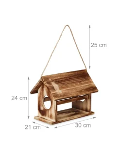 Vogelfutterhaus in Braun - (B)30 x (H)24 x (T)21 cm