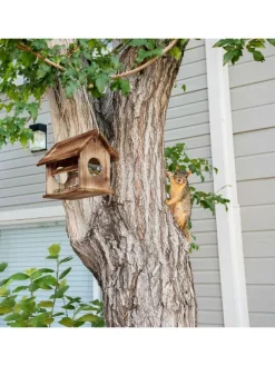 Vogelfutterhaus in Braun - (B)30 x (H)24 x (T)21 cm