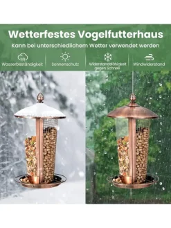 Vogelfutterhaus 2in1 in Bronze