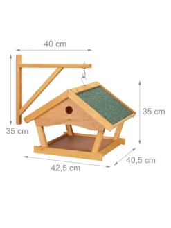 Vogelfutterhaus in Natur - (B)42,5 x (H)35 x (T)40,5 cm