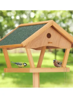 Vogelfutterhaus in Natur/ Grün - (B)66 x (H)137 x (T)59 cm