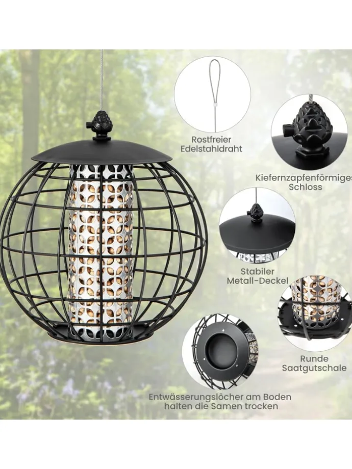 Vogelfutterhaus in Schwarz
