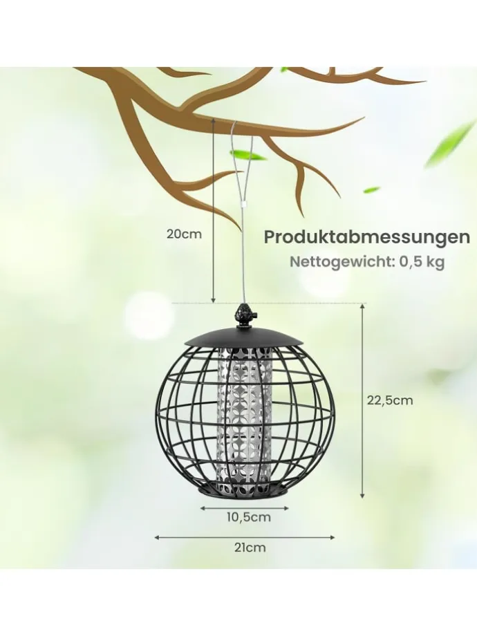 Vogelfutterhaus in Schwarz