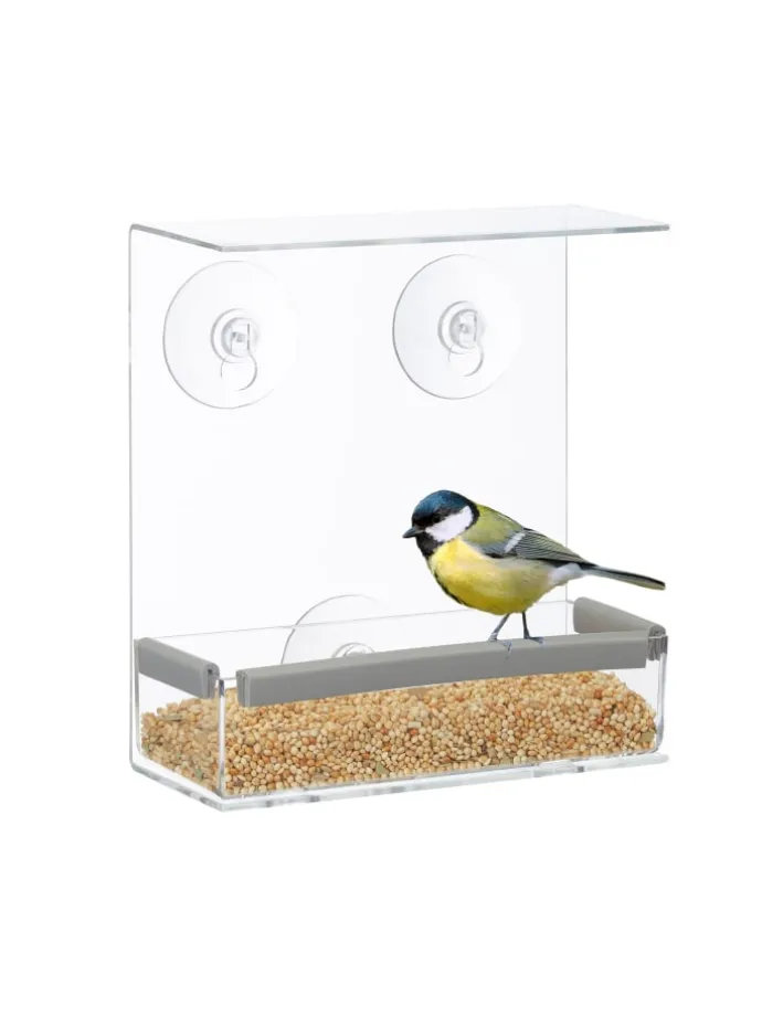 Vogelfutterhaus in Transparent - (B)15 x (H)16,5 x (T)7,5 cm