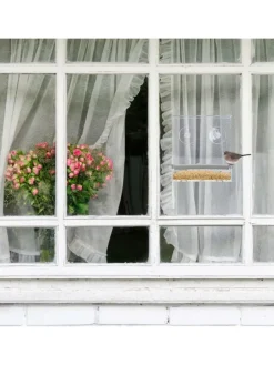 Vogelfutterhaus in Transparent - (B)15 x (H)16,5 x (T)7,5 cm