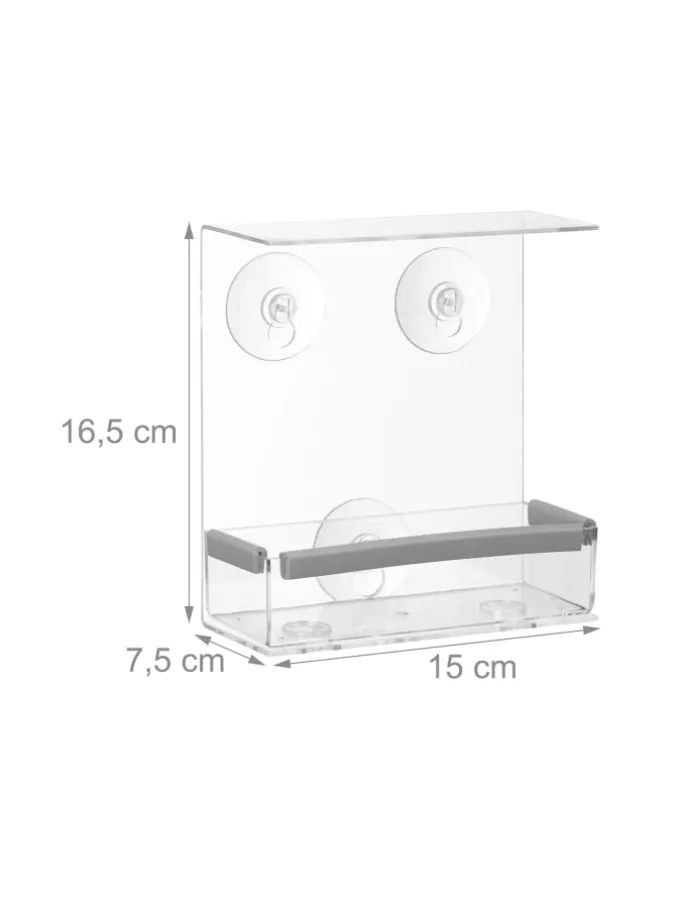 Vogelfutterhaus in Transparent - (B)15 x (H)16,5 x (T)7,5 cm