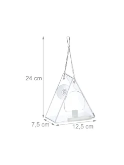 Vogelfutterhaus in Transparent - (B)12,5 x (H)13 x (T)7,5 cm