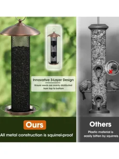 Vogelfutterhaus zum Aufhängen Ø 16 x 40 cm in Schwarz