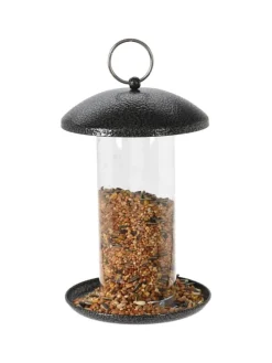 Vogelfutterspender in schwarz