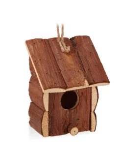 Vogelhaus in Natur - (B)12x (H)16,5 x (T)9,5 cm