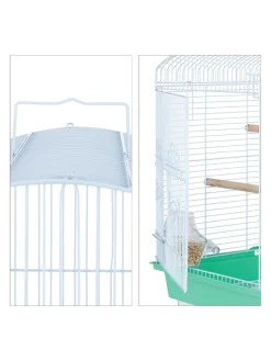 Vogelkäfig in Grün - (B)46,5 x (H)56,5 x (T)35,5 cm