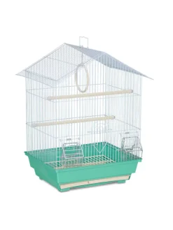 Vogelkäfig in Hellblau/Mintgrün - (B)39,5 x (H)49 x (T)32 cm