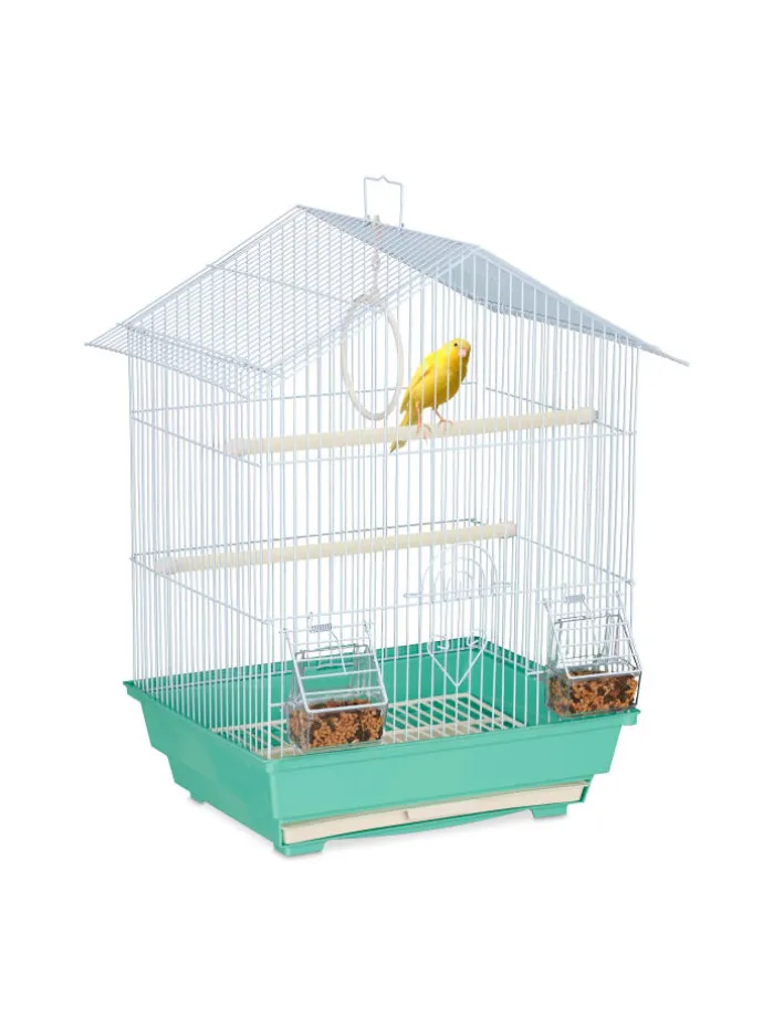 Vogelkäfig in Hellblau/Mintgrün - (B)39,5 x (H)49 x (T)32 cm