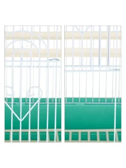 Vogelkäfig in Hellblau/Mintgrün - (B)35 x (H)49,5 x (T)32 cm