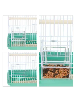 Vogelkäfig in Hellblau/Mintgrün - (B)35 x (H)49,5 x (T)32 cm