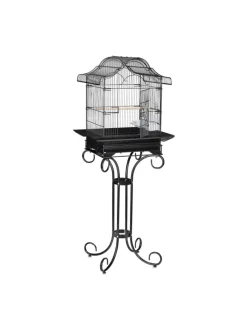 Vogelkäfig in Schwarz - (B)55 x (H)146,5 x (T)50 cm