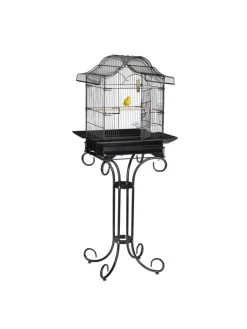 Vogelkäfig in Schwarz - (B)55 x (H)146,5 x (T)50 cm