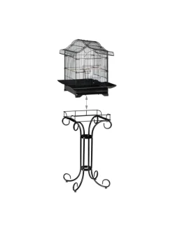 Vogelkäfig in Schwarz - (B)55 x (H)146,5 x (T)50 cm