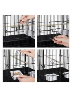 Vogelkäfig in Schwarz - (B)55 x (H)146,5 x (T)50 cm