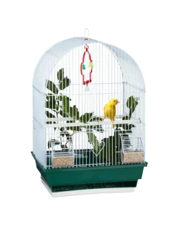 Vogelkäfig in Weiß/Grün - (B)34,5 x (H)49,5 x (T)28 cm