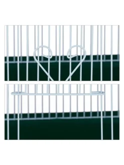 Vogelkäfig in Weiß/Grün - (B)34,5 x (H)49,5 x (T)28 cm